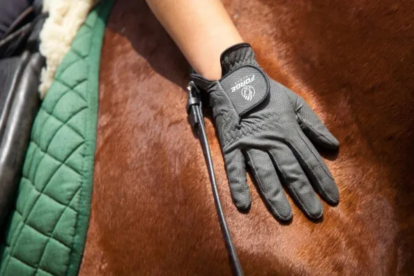 Custom equestrian riding gloves with rein grip